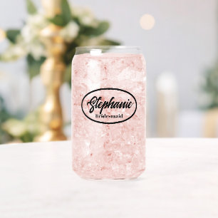 Black Stylized Name Wedding Bridesmaid Glass