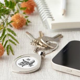Black Styracosaurus  with Tribal War Paint Keychain