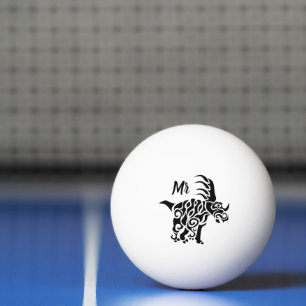 Black Styracosaurus with Tribal War Paint Ping Pong Ball