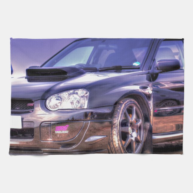 Black Subaru Impreza WRX STi Kitchen Towel (Horizontal)