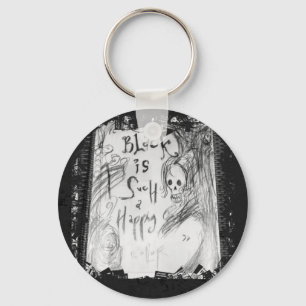 black such a happy colour keychain