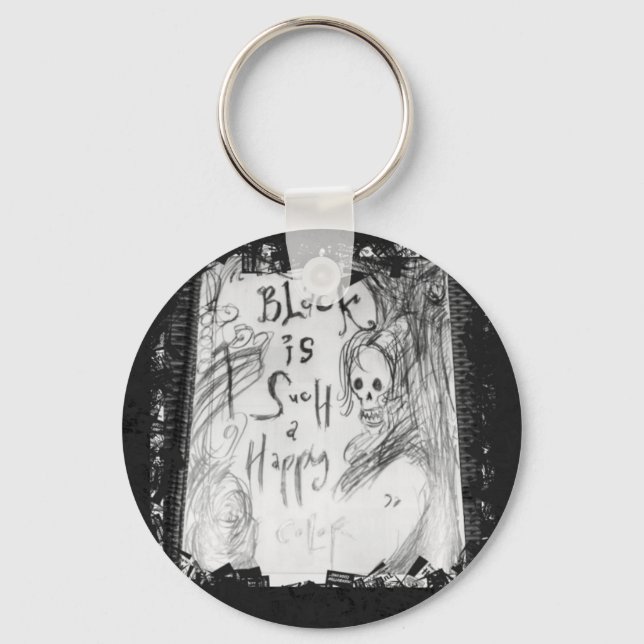 black such a happy colour keychain (Front)