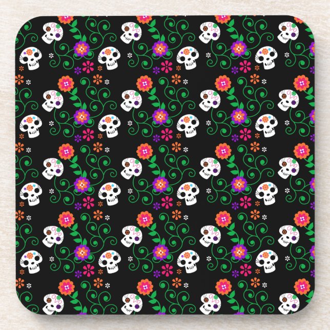 black sugar skull coaster (Front)