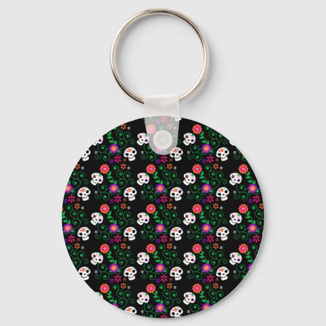 black sugar skull keychain (Front)