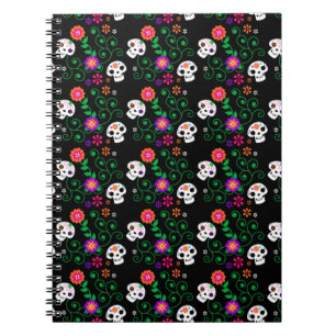 black sugar skull notebook