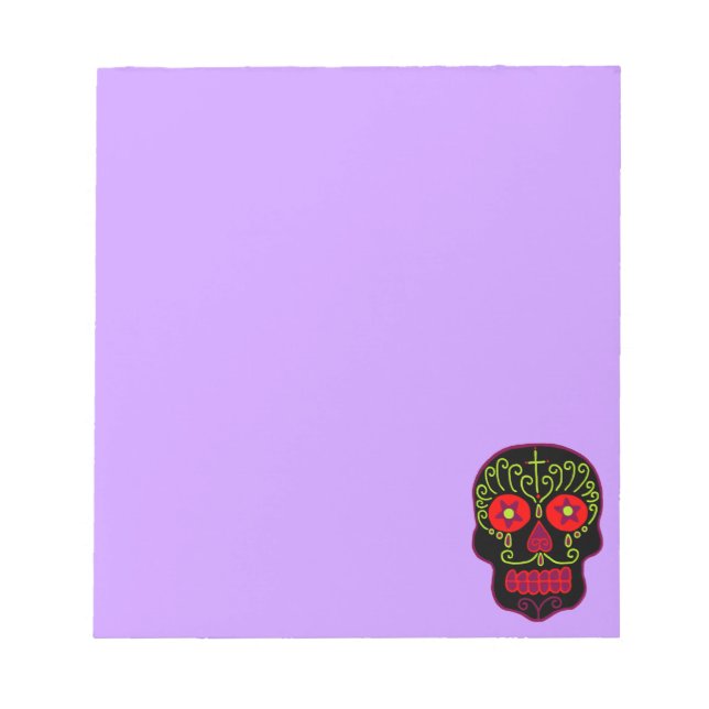 Black Sugar Skull Notepad (Front)