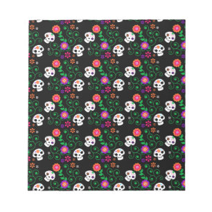 black sugar skull notepad