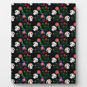 black sugar skull plaque