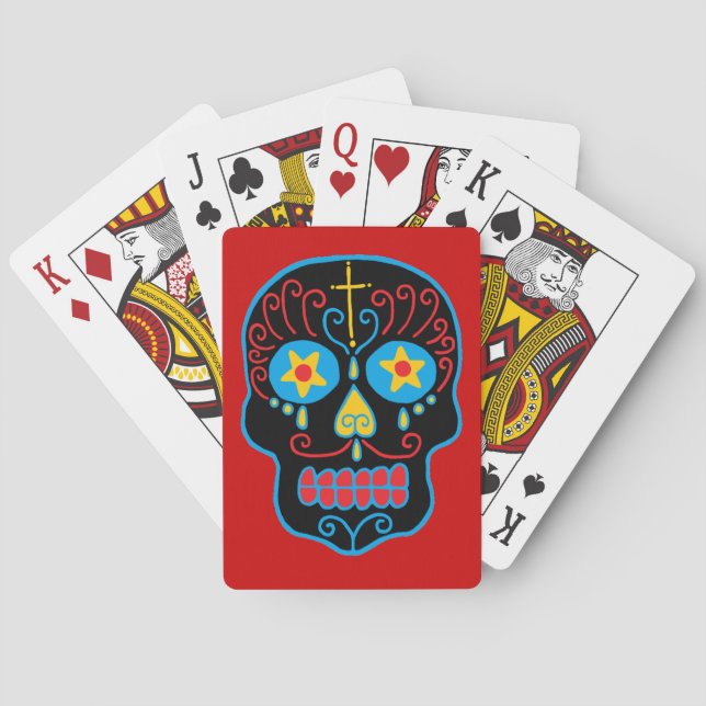 Black Sugar Skull Playing Cards (Back)