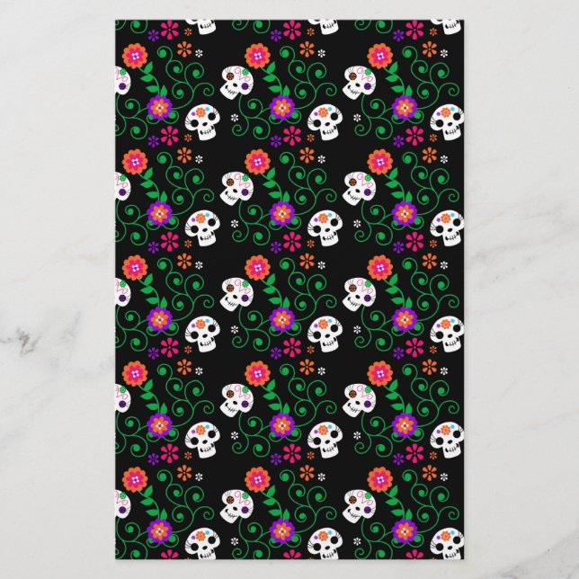 black sugar skull stationery (Front)