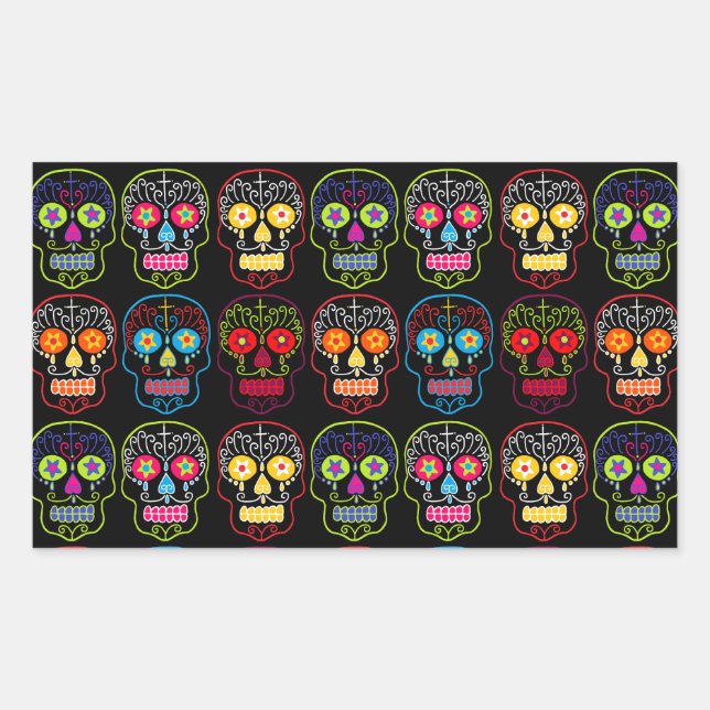 Black Sugar Skull Sticker (Front)