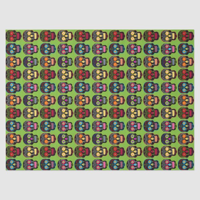 Black Sugar Skull Tissue Paper (Front)