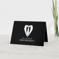 Black Suit and Tie Personalized Groomsman Proposal