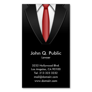 Black Suit Business Card Magnets