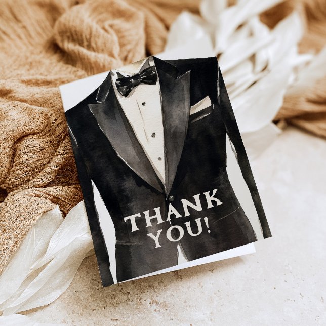 Black Suit Groomsman Thank You Cards (Creator Uploaded)