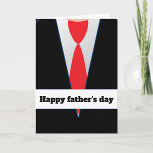 Black suit red tie father's day card