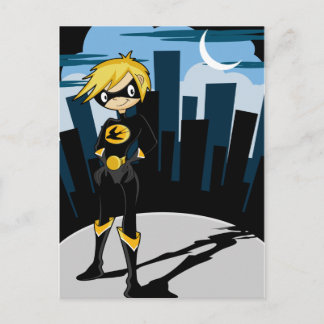 Black Suit Superhero Postcard
