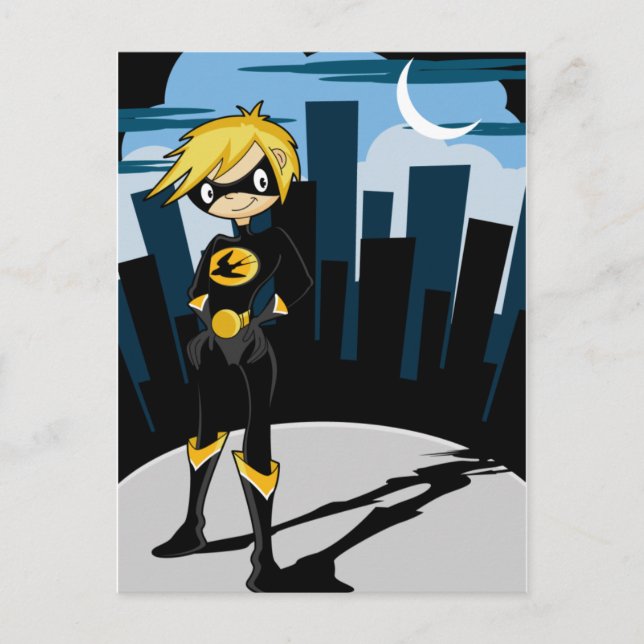 Black Suit Superhero Postcard (Front)