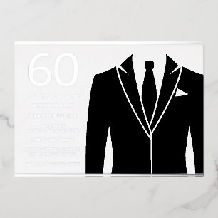 Black Suit & Tie 60th Birthday Party Real Silver
