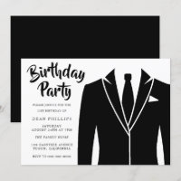 Black Suit & Tie All Years Birthday Party