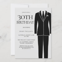 Black Suit & Tie Mens 30th Birthday Party