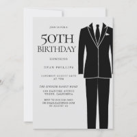 Black Suit & Tie Mens 50th Birthday Party