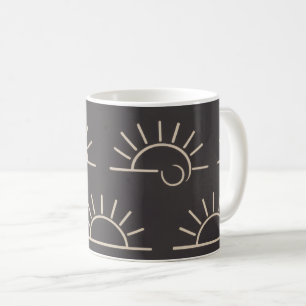 Black Sun Pillow   Modern  Coffee Mug
