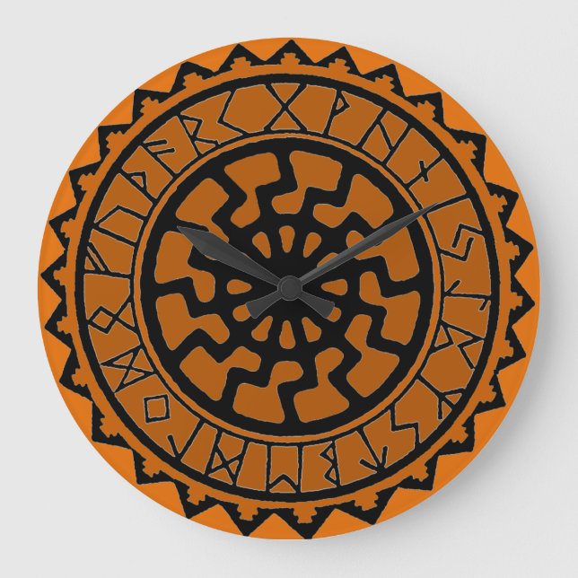 Black Sun Wall Clock 10 3/4 inches in diameter (Front)