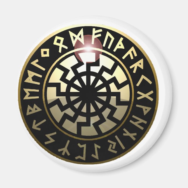Black Sun wheel Magnet (Front)