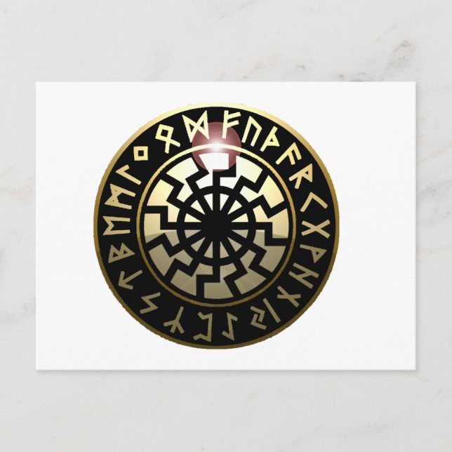 Black Sun wheel Postcard (Front)