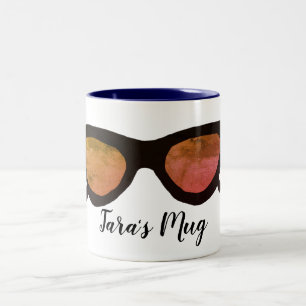 Black  Sunglasses  Personalized Two-Tone Coffee Mug