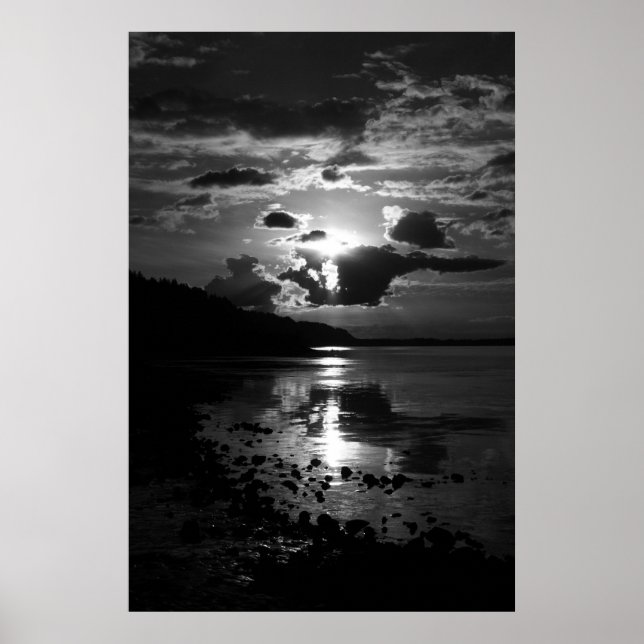 Black Sunset Art Print (Front)