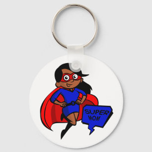black super mom keychain