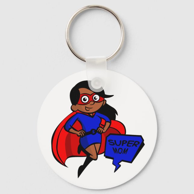 black super mom keychain (Front)