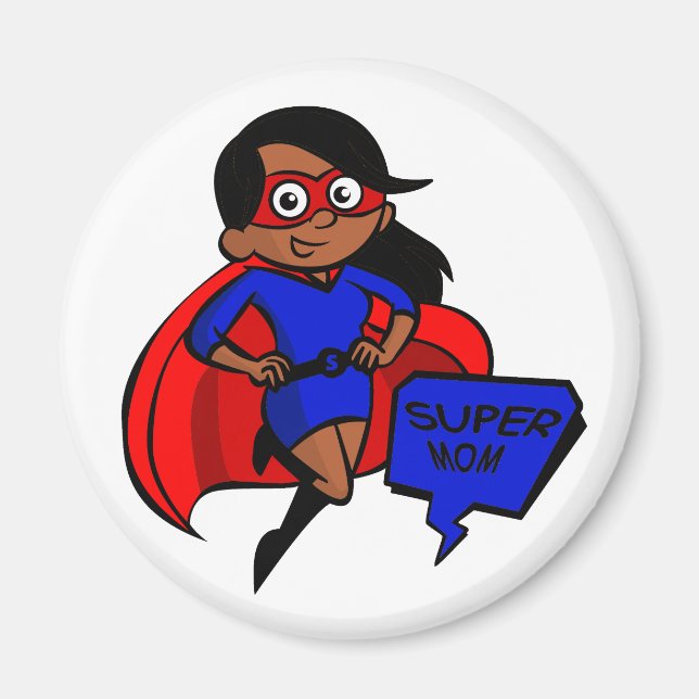 black super mom magnet (Front)