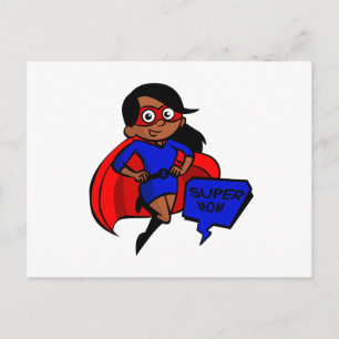 black super mom postcard