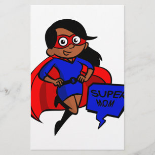 black super mom stationery