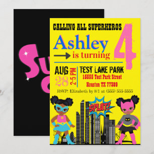 Black Superhero Invitation