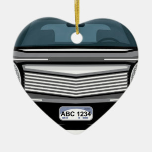 Black SUV front view Ceramic Ornament