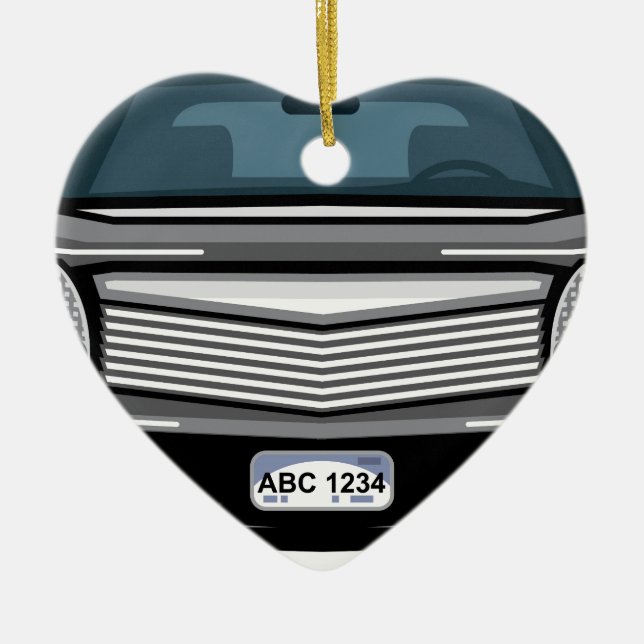 Black SUV front view Ceramic Ornament (Front)