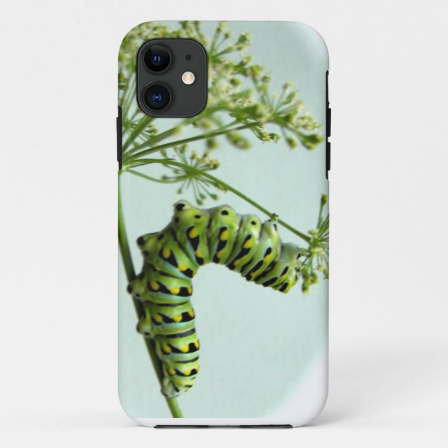 Black Swallowtail Caterpillar eating parsley Case-Mate iPhone Case (Back)