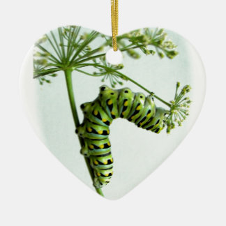 Black Swallowtail Caterpillar eating parsley Ceramic Ornament