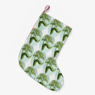 Black Swallowtail caterpillar eating-stocking Small Christmas Stocking