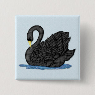 Black Swan 2 Inch Square Button
