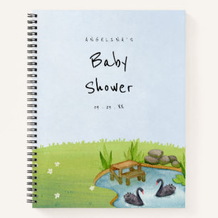 Black Swan Baby Shower Gift List Notebook 