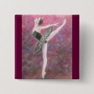 black swan badge 2 inch square button