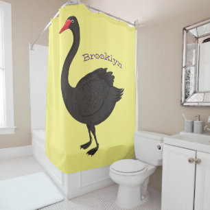 Black swan cartoon illustration