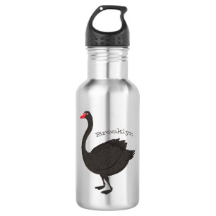 Black swan cartoon illustration 532 ml water bottle