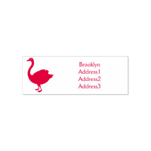 Black swan cartoon illustration self-inking stamp
