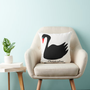 Black Swan Design Personalised Throw Pillow